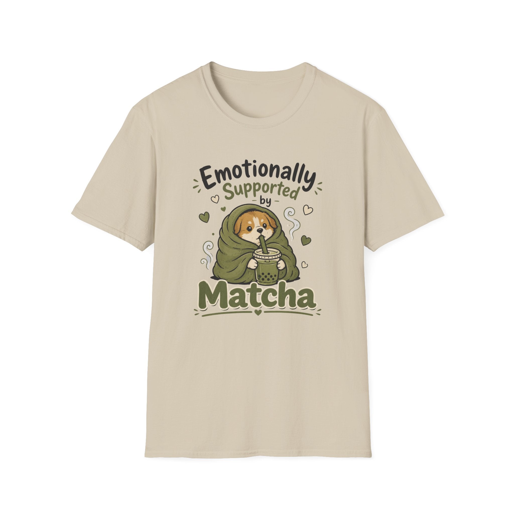 Emotionally Supported By Matcha Puppy T-Shirt